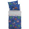 Caleffi Completo Lenzuola Singolo Marvel Avengers 100% Cotone - Set Letto Bambini con Lenzuolo Sotto Angoli 90x200+25, Sopra 155x280 e Federa Double Face 50x80 cm