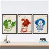 Nacnic Set 3 Stampe artistiche con Immagini di Mafalda. Pittura in Stile Nordico. Disegno con Poster in Stile scandinavo. Colori acquerelli e Vivaci. cameretta Bambini.