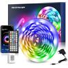 Mexllex Striscia LED da 6 m, con telecomando app, musica RGB, cambia colore, per illuminazione camera da letto, cucina, feste