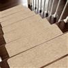 Qnbonrich 15 tappetini per gradini, autoadesivi, per interni, antiscivolo, ritagliabili, riutilizzabili, per proteggere animali domestici, anziani e bambini (beige, 76 x 20 cm)