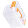 SIXRUN Contenitore con coperchio, in plastica, con fibbie a scatto, maniglia portatile, resistente, trasparente, contenitore contenitore (grande)