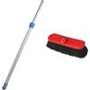 Generico Kit Pulizia Pannelli Solari Auto, Idrospazzola per Pulizia Pannelli Fotovoltaici, Camion, Camper, Barca, Asta Telescopica con Tubo Innesto Rapido, Allungabile 1.80 Metri (Asta + spazzola in crine)