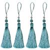 Fenghuangwu 4 nappe colorate semplici ed eleganti da appendere ai vestiti, nappa chiave e decorazione con nappa, nappe decorative appese su portachiavi (blu)