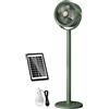 HpLive Ventilatore a piantana a energia solare con luce LED e ricarica USB, ventilatore da pavimento regolabile in altezza in ABS in nero e verde, portatile (verde)