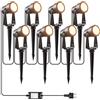 LONIUTO Illuminazione da Giardino LED Esterno, Set da 8 Faretti LED Esterni Impermeabili, Illuminazione da Giardino con Alimentazione Bianco Caldo 3000K per Giardino, Prato, Alberi, Aiuole (Confezione da 8)