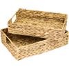 HMF Cesto Regalo Vuoto, Cesto Portaoggetti Intrecciato in Giacinto d'Acqua, Set di 2, Quadrato, 35 / 32 cm Larghezza