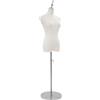 Panfudongk - Busto da donna per abiti, manichino per vetrina, regolabile, manichino da esposizione, supporto per abiti da sposa, 70-130 cm (Argento, rotondo)