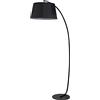 HOMCOM Lampada da Terra ad Arco con Paralume in Tessuto, Lampada a Piantana con Base in Metallo e Interruttore a Pedale, Ø47 x 105 x 190cm, Nera