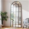 BEAUTYPEAK Specchio intero 165 x 60 cm, da appendere o appoggiare alla parete, grande specchio da pavimento con supporto per camera da letto, soggiorno o spogliatoio, nero