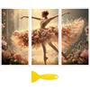 Peacoblue Adesivo Rub on Transfer Decal per Mobili Decorazione Artigianale 15,2 x 30,5 cm Ballerina e Fiori, 3 Pezzi Impermeabile UV DTF Transfer per Cassetti Cassettiere Vetro Porcellana Legno