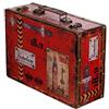 Birendy Scatola a forma di valigia, baule in legno con rivestimento in pelle, stile vintage, con guarnizioni in metallo, effetto antico, in diverse misure, di alta qualità, stile coloniale, marittimo, scatola in legno decorata. Articolo SJ15369, Bunt, …