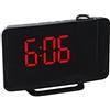 Chesoon Sveglia Digitale Proiezione LED con Radio FM Caricatore USB Proiettore 180° Caricatore USB Regolazione Luminosità Snooze per Camere da Letto Cucina Ufficio Rosso