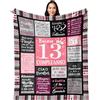 Yesbird Regalo 13 Anni Ragazza, Regalo Di Compleanno per Figlia, Nipote, Amica, Buon 13° Compleanno, Idee Compleanno 13 Anni Ragazza, Regalo per Adolescente Coperta 130x150 cm