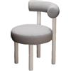 Generic Sedia da Toeletta con Schienale, Senza Braccioli, in Velluto, for Trucco, Casa, Ufficio, con Gambe in Metallo, Sgabello for Camera da Letto, Soggiorno, Spogliatoio(Gray+White)