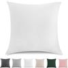 TOCOMOA Federe Cuscino Letto 40x40 cm Set Da 2, Copricuscino Letto Cotone Lavato Al 100%, Aspetto Lino E Federa Traspirante Bianco Con Cerniera