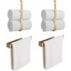 Anwicar Porta Asciugamani Bagno Adesivo Set 2 Oro - Larghezza 30 cm - Appendi Asciugamani Bagno - Portasciugamani da Parete - Accessori Acciaio Inox - Porta Salviette - 30x20x5 cm