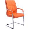 CLP Sedia A Sbalzo Per Visitatori XXL Anubis I Sedia Robusta E Di Facile Manutenzione Con Rivestimento In Similpelle I Portata 260 kg, Colore:arancione