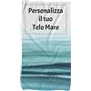 GIFART Telo Asciugamano Mare Personalizzabile con Foto, Nome - Varie dimensioni e Fantasie per l'Estate (Onda 2 100x180cm)