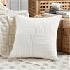 FDTERN Federe Cuscini Bianco Latte 35x35 per Divano in Velluto a Coste Moderno Morbido Motivo a Croce Decorativa Copricuscini con Cerniera Invisibile per Divano Camera da Letto