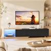 OLIVIBED Mobile per TV con 3 Cassetto 2 Ripiani, Mobiletto TV per Salotto e Soggiorno in Legno, Mobile Porta TV Fino 70/75/80 Pollici, Consolle Porta TV per Camera da Letto, Salotto, Nero