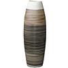 fanquare Vaso grande da appoggio in ceramica a righe marrone e nero, vaso da fiori fatto a mano decorativo per la casa, alto 50 cm