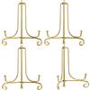 HUYIWEI 4 Pezzi Piastra Espositore per Display,Espositore di Ferro,Espositore Dorato Supporto per Cornice,Ottimo per foto,cornici,ricette,pannelli decorativi e opere d'arte(oro,4)