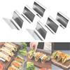 EXIN DECHEN 2 Pezzi Set di Porta Tacos in Acciaio Inox, 25×10 cm Supporto per Taco | Supporti per Taco, Porta Taco con Manici, Forno, Grill e Lavabile in Lavastoviglie, per Conservare Tacos, Pane e Frittelle
