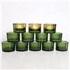 Vohocandle Set di 12 portacandele in vetro verde per decorazione da tavolo di nozze, portacandele per la decorazione della casa