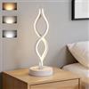 FDOIUTU Lampada da tavolo moderna a spirale, lampada da comodino dal design contemporaneo da 6 W, luce notturna regolabile in 3 colori con cavo/spina per camera da letto, soggiorno, studio. (Bianco)