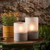 Lights4fun TruGlow® Set di Candele Solari in Vetro a LED Senza Fiamma Impermeabile Decorazione per Esterni