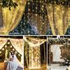 CREASHINE Tenda Luci LED 3 x 3 m, Tenda Luminosa Natale Esterno/Interno, Luci di Natale da Esterno con 8 Modalità di Illuminazione Natale Decorazioni Casa,Camera da Letto,Giardino