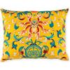 Excelsa La Via della Seta Cuscino Decorativo Orientale, 50x40 cm, Giallo e Azzurro