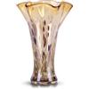 LCCCK Vasi in vetro ambrato per fiori, vaso unico in vetro soffiato a mano, decorazione per la casa color ambra e oro, centrotavola colorato a bocca larga, per soggiorno, tavolo, libreria, mensola da bagno