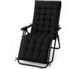 IlGruppone Cuscino Imbottito Universale per Sedia Relax Zero Gravity e Sdraio 155x55 cm con Laccetti di Fissaggio - Nero