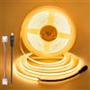 ACELUMO Striscia LED COB 5 Metri, Luce LED 24V, 8mm larghezza, CRI 92, 9w/m, 95 lm/w, 320 LED/m, Tagliabile, Flessibile per Cucina, Retroilluminazione, Interno, Bianca Calda, 2700K (Alimentazione Non)