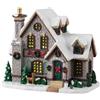 LEMAX Edificio illuminato led White Christmas in porcellana H16 x 18.5 x 11.8 cm