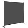 LIFEZEAL Divisorio a 1 Pannello, Separè per Interno, Esterno, Paravento Mobile, Parete Divisoria, Telaio in Metallo, con 4 Ruote, Protezione di Privacy, Separatore di Spazio, Byobu, 184x184cm (grigio)