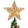 STOBOK - Decorazione a Forma di Stella per la Punta dell'Albero di Natale, con luci Colorate, Ornamento per Feste, 30,5 cm