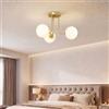 HOMCOM Lampadario da Soffitto Vintage 3 Punti Luce G9 42x42x26.5 cm Oro | Lampada da Soggiorno e Salotto, Senza Lampadine