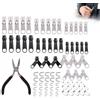 JRILUO 85PCS Cursore Cerniera Ricambio, Cerniere Lampo Kit Riparazione, Nylon Zip Cerniera 3#5#8# Comprese denti a quattro griffe e pinza per cerniere per Giacche, Borse, Valigie, Jeans, Abbigliamentov
