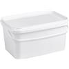 Nipter Secchio con coperchio 5l, secchio 5,8l rettangolare, secchio in plastica bianca, impilabile, 3 pezzi