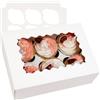 Gcardist 6 scatole per cupcake con finestra automatica, bianche, 12 scatole per cupcake 23,87 x 15,49 x 7,62 cm, scatole per pasticceria per cupcake supporto per cupcake