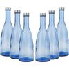 BrandPrint Set 6 Bottiglie Vetro Blu per Acqua Solarizzata 750 ml Conviva | Bottiglie in vetro , lavabili in lavastoviglie. Tappo a vite.