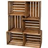 PINEEA Cassette Legno Vintage Fiammato - Cassetta di Legno 50x40x30 - Multifunzionali Decorative - Per Frutta, Verdura, Vino o Libri (6 Pezzi)