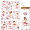 WANDIC 3 Fogli di Carta da Parati a Tema Ballerina per Artigianato, Adesivi UV DTF per mobili, finestre, Adesivi Fai da Te per Decorazioni Fai da Te