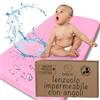 Bisoo Lenzuolo Magico 35x75 Rosa Lenzuolo con Angoli per Navicella | 2 in 1, Risparmia il Coprimaterasso, Impermeabile, Traspirante, Morbido Cotone Jersey Oeko-Tex