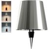 Generic Lampada ricaricabile a bottiglia con modalità di illuminazione a 3 colori, illuminazione a LED senza fili per bancone bar e decorazione domestica, elegante finitura argentata.