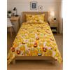GX GARGIX Completo Letto Singolo 100% Cotone - Set Lenzuola Una Piazza con Sotto, Sopra e Federa - Morbido e Traspirante (GX/FACC-GIALLO)