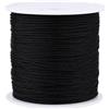 Garosa Cordoncino in nylon satinato 100 metri 0,8 mm - Ideale per braccialetti e collane fai da te - Resistente e morbido al tatto - Colore: Nero