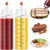 KYSUN 2 PCS Squeeze Bottle,250ml Bottiglia per Squeeze con Tappi,Trasparente Condimento Dispenser per Salsa Condimento Ketchup Maionese Olio